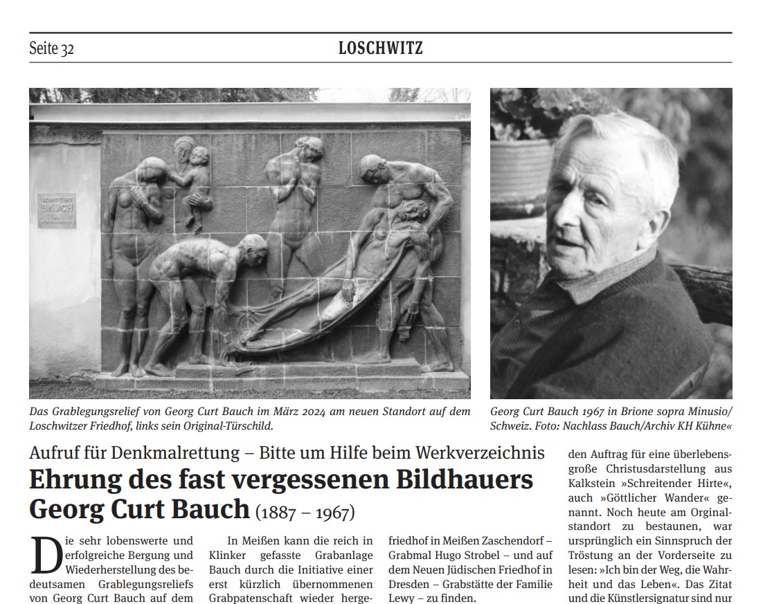 Artikel Ehrung Georg Curt Bauch Elbhang Kurier Mai 24 Doreen Cramer